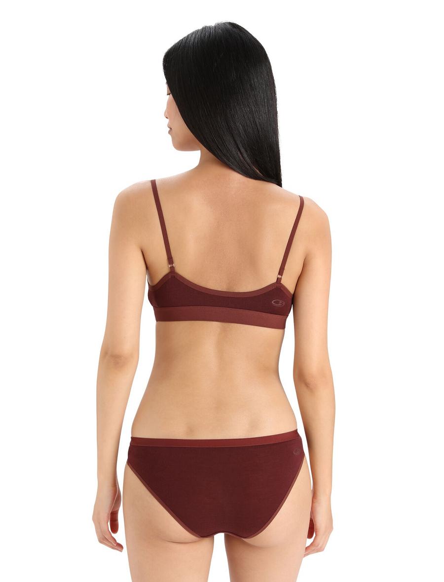 Women's Icebreaker Merino Siren Bra One Piece & Sets Espresso | CA 1204ILHS